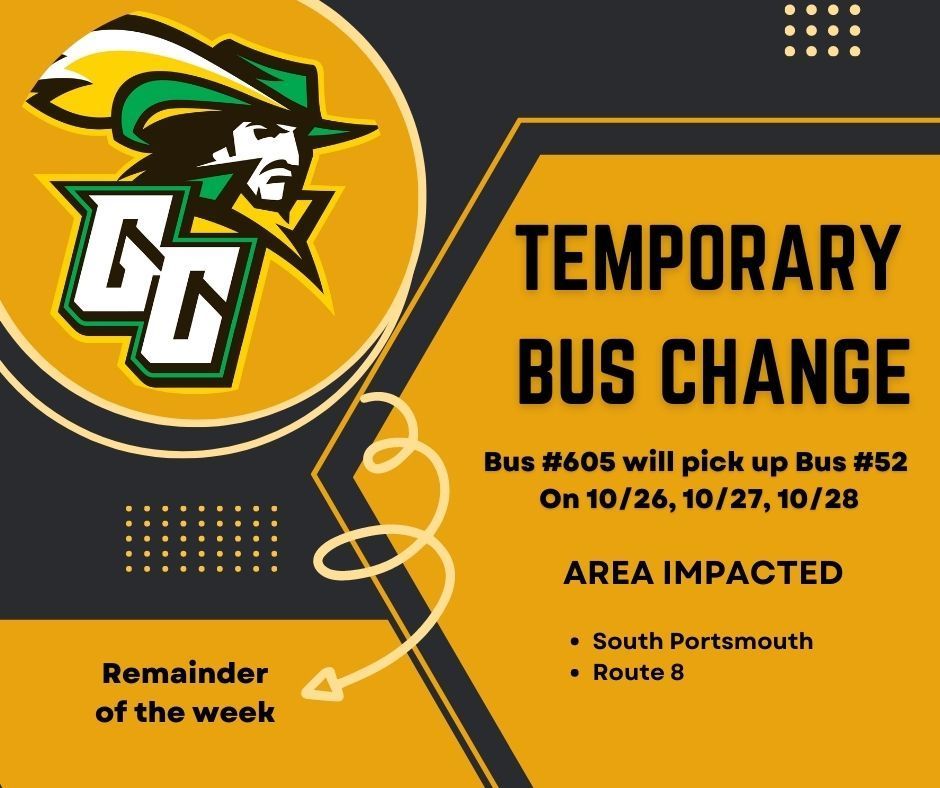 Attention bus riders for #605 and #52, consolidated route for the remainder of the week.  We return to regular schedule on Monday. 